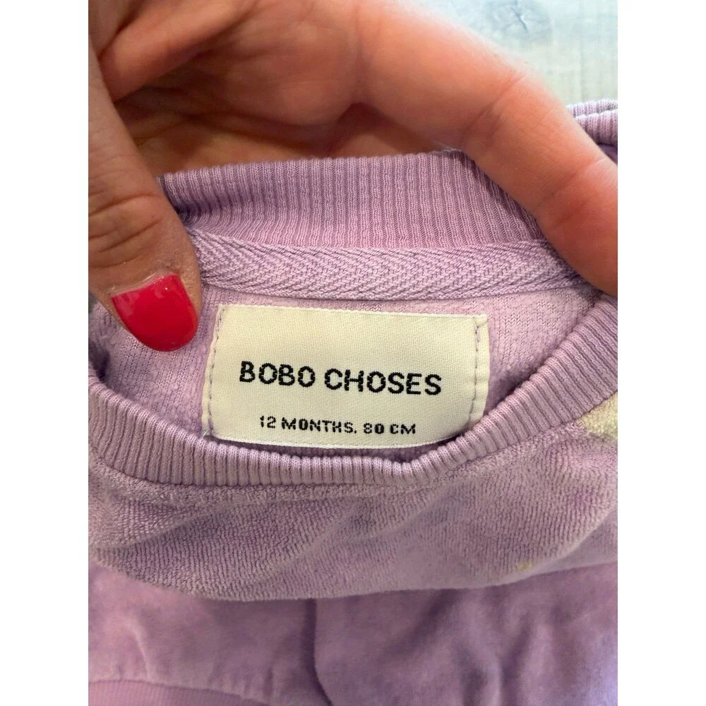 BoboChoses Lilac Terry Cloth Color Block Sweatshirt